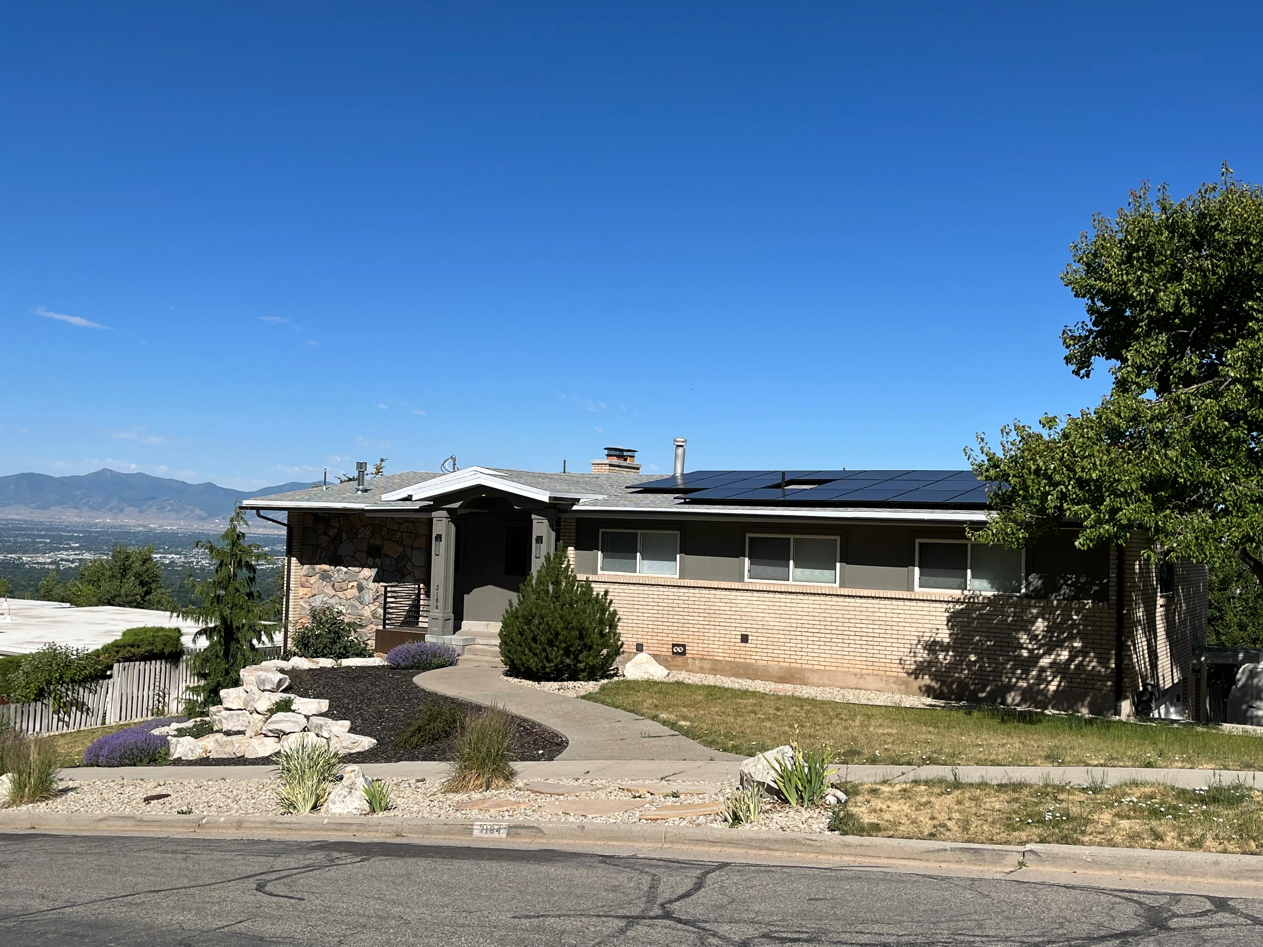 Solar panel installation on a home in the Salt Lake City foothills